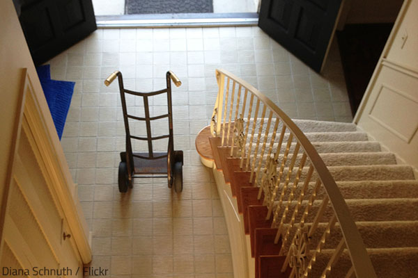 Make sure you know how to use a dolly on stairs in a safe and efficient manner.